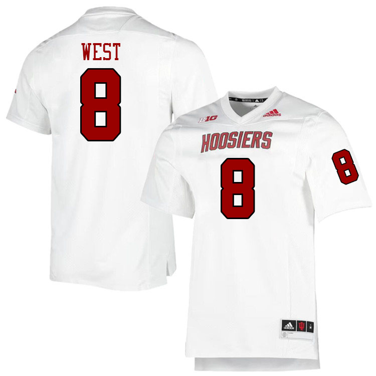 Men #8 CJ West Indiana Hoosiers College Football Jerseys Stitched-Retro White